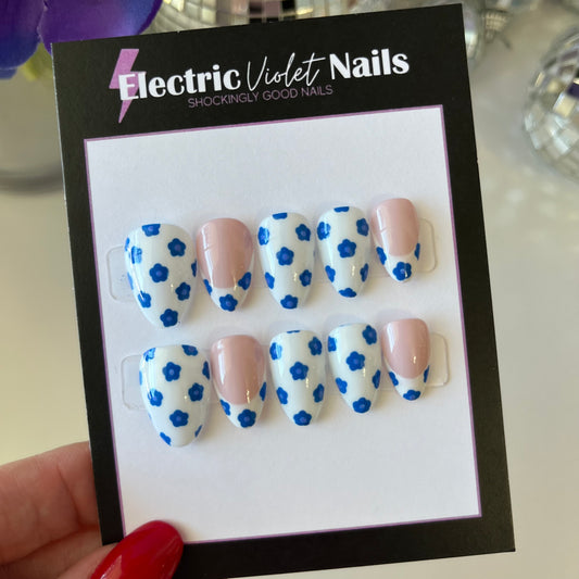 Blue & White Floral French