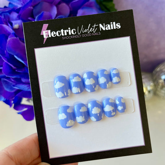 Blue Cloud Child Press-on Nails (Size S)