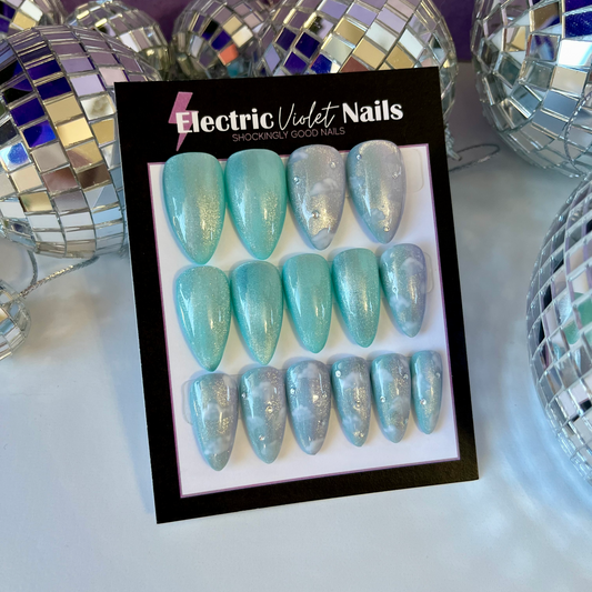 Cat Eye & Cloud Stiletto Press-on Nail Set