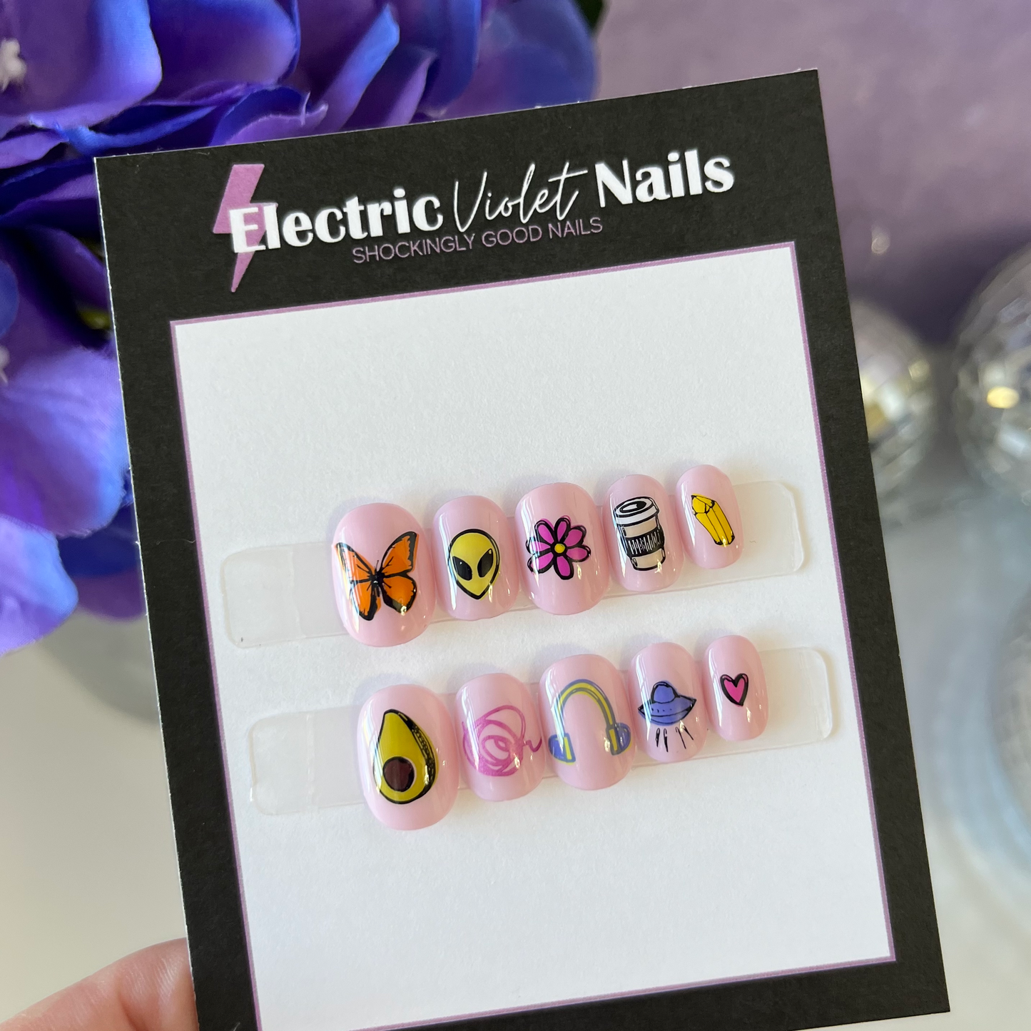 Pink Emoji Child Press-on Nails (Size XS)