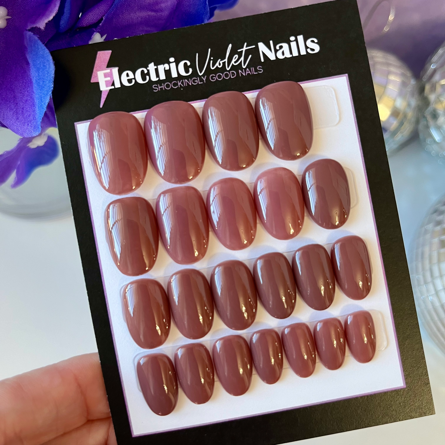 XS Oval Mauve Press-on Nail Set