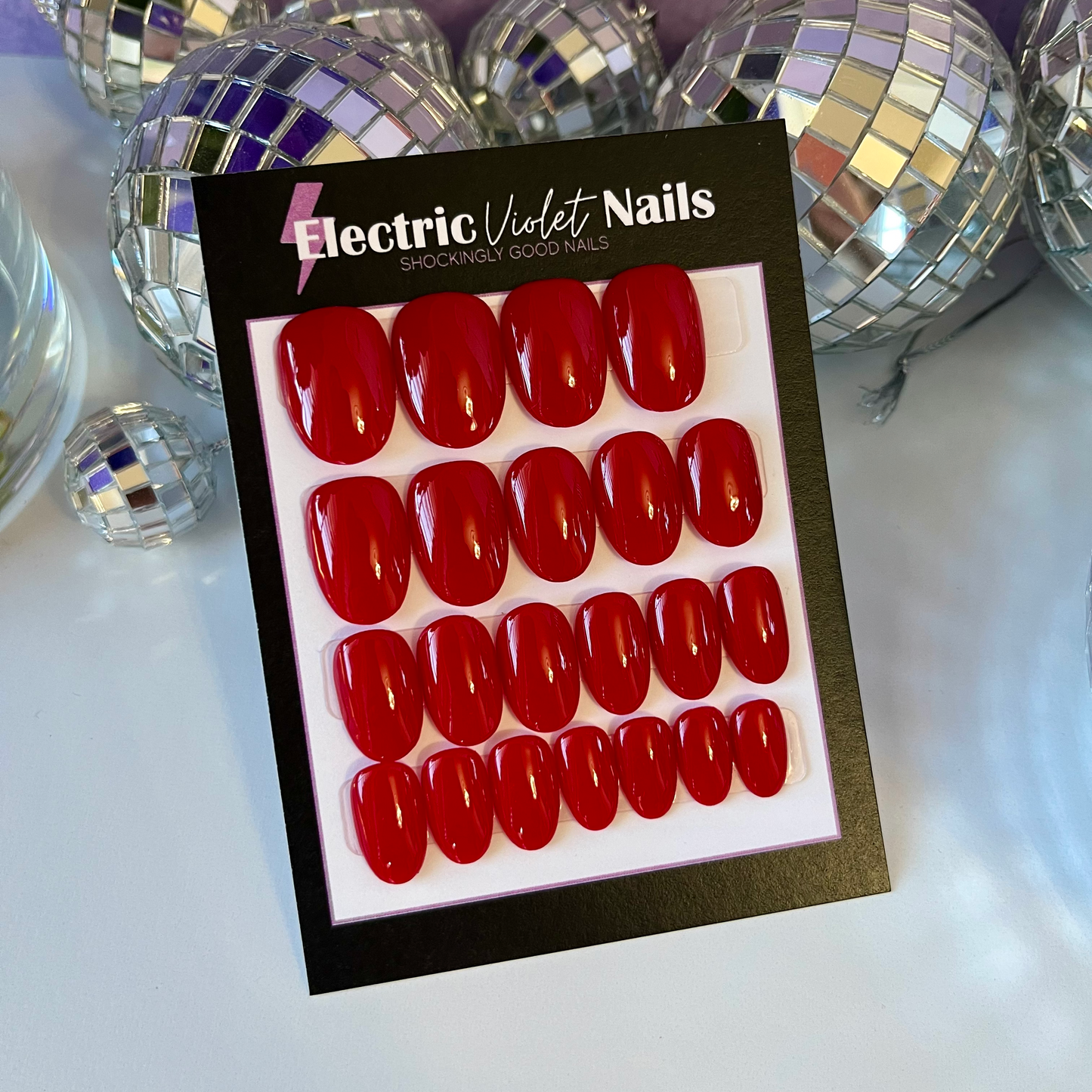 XS Oval Red Press-on Nail Set
