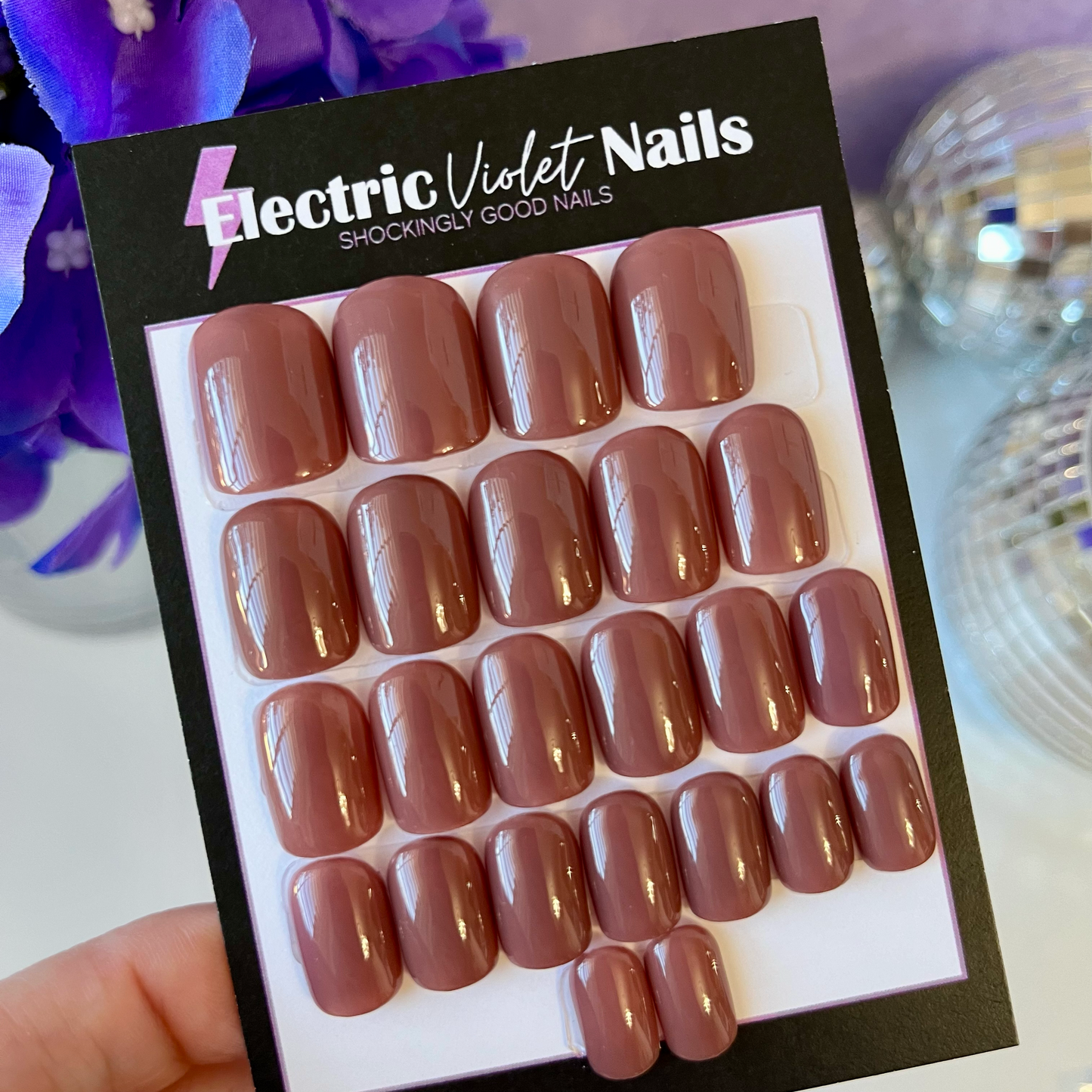 XS Soft Square Mauve Press-on Nail Set