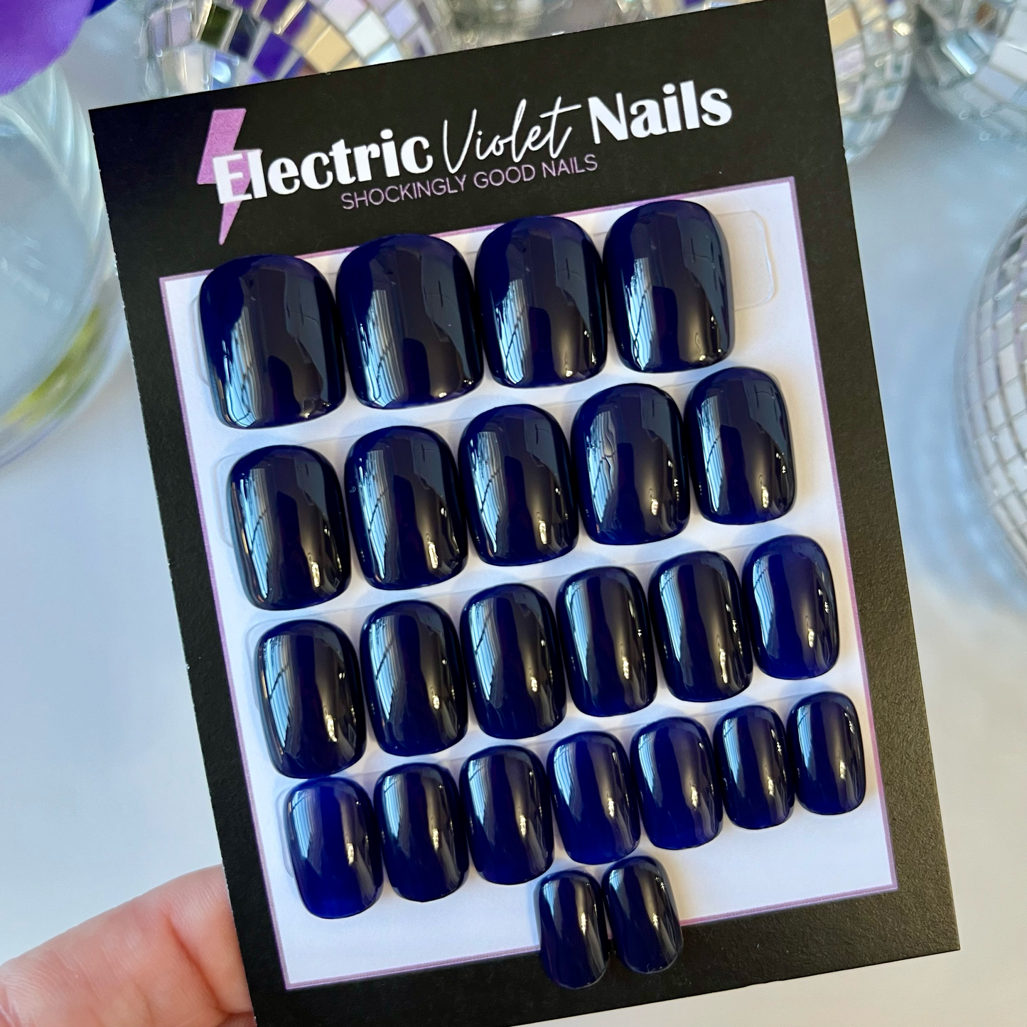 XS Soft Square Navy Press-on Nail Set