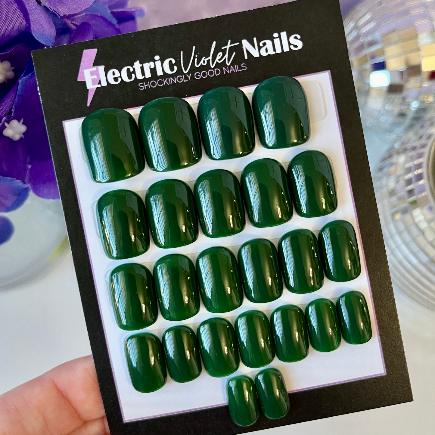 XS Soft Square Green Press-on Nail Set