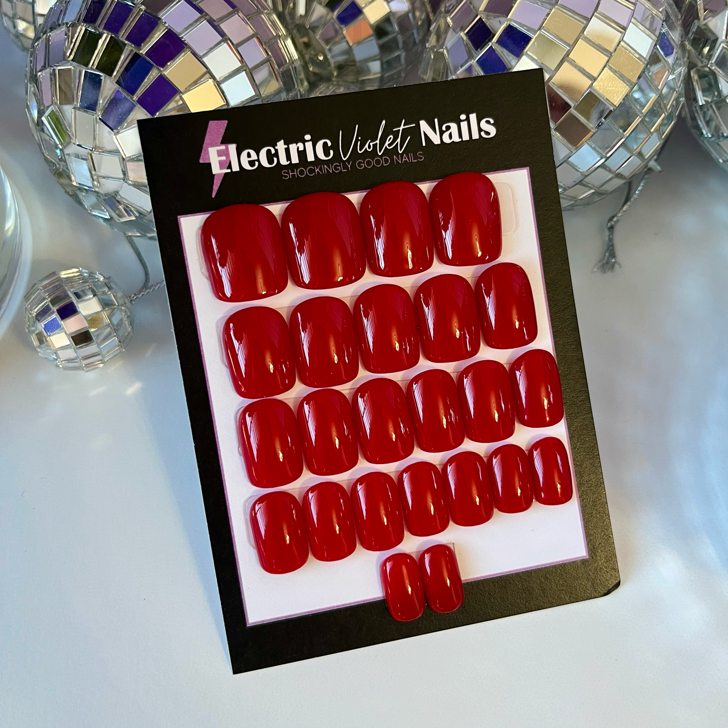 XS Soft Square Red Press-on Nail Set