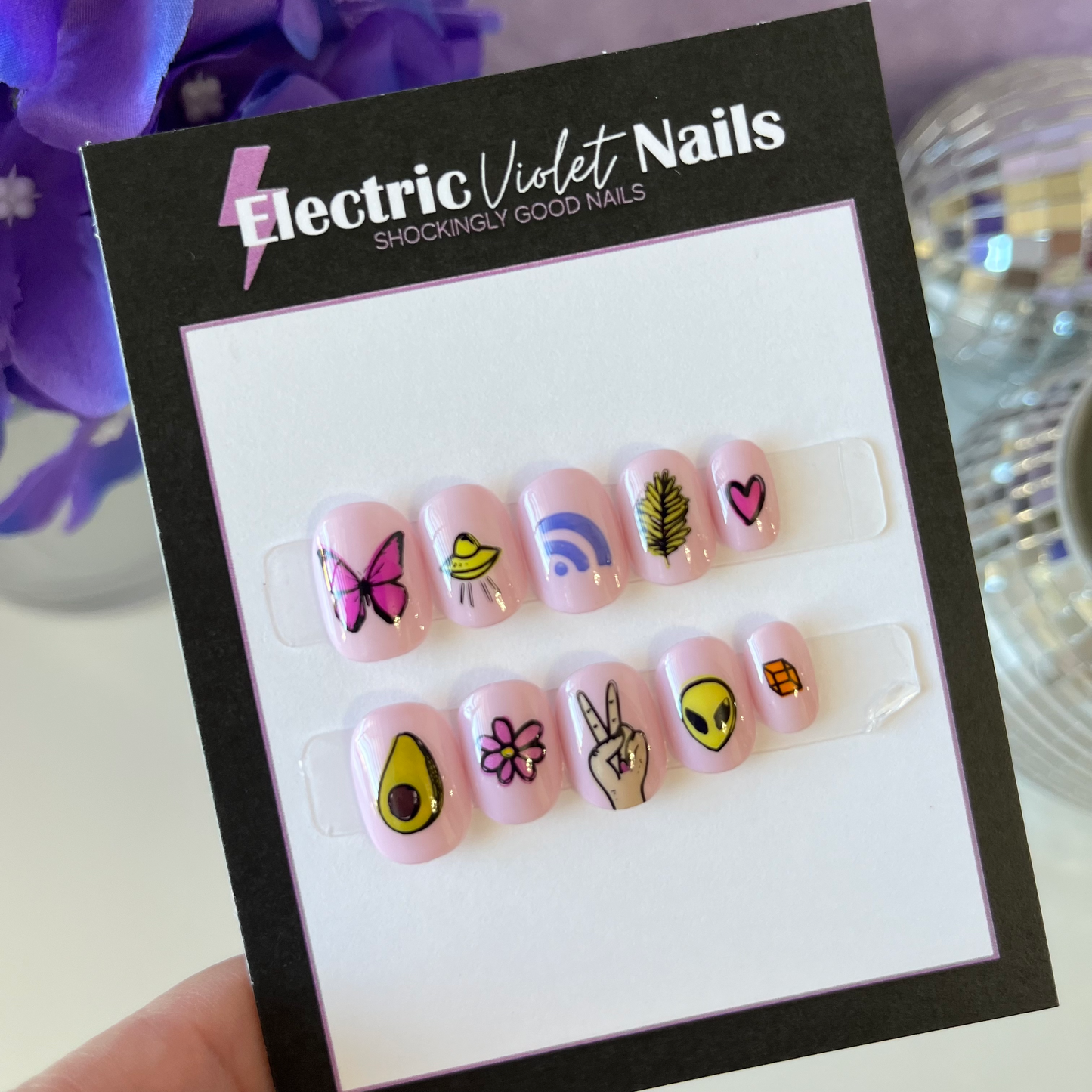 Pink Emoji Child Press-on Nails (Size S)