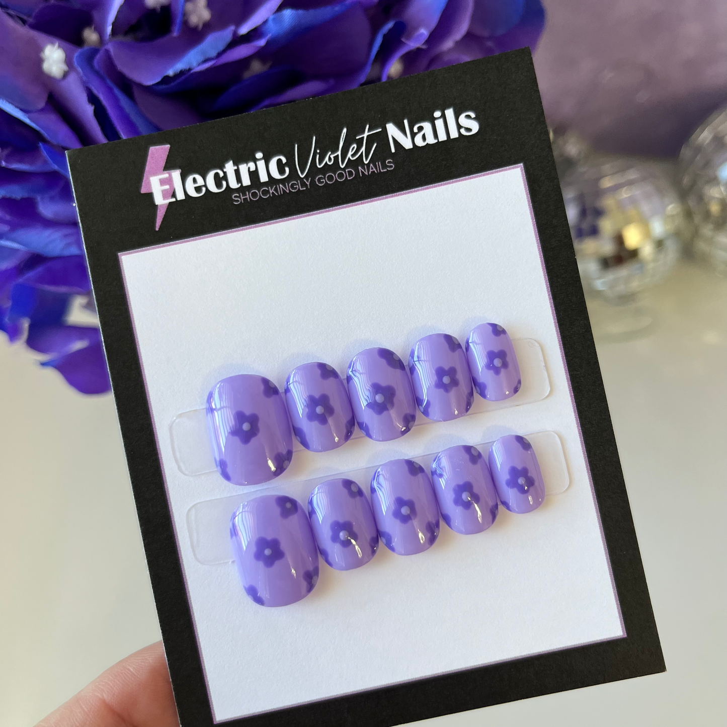 Purple Flower Child Press-on Nails (Size L)