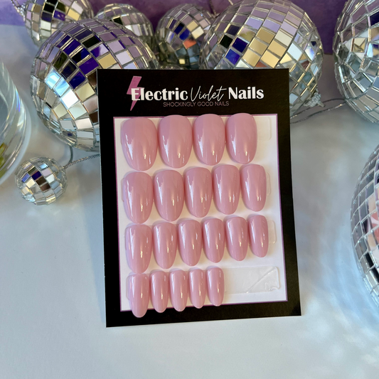 Short Round Pink Nude Press-on Nail Set
